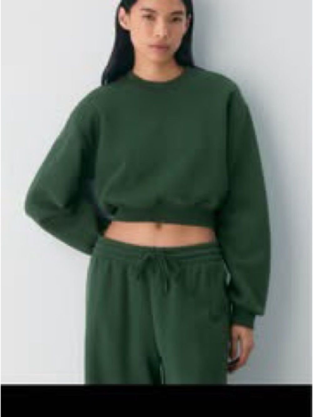 Aritzia NWT Campus Green Cozy Crew Crop Sweatfleece Sweatshirt